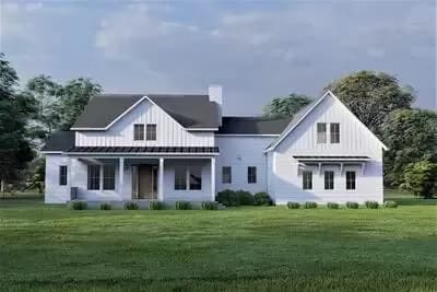 3-to-4 Bed Country Farmhouse with 3-Car Side Garage