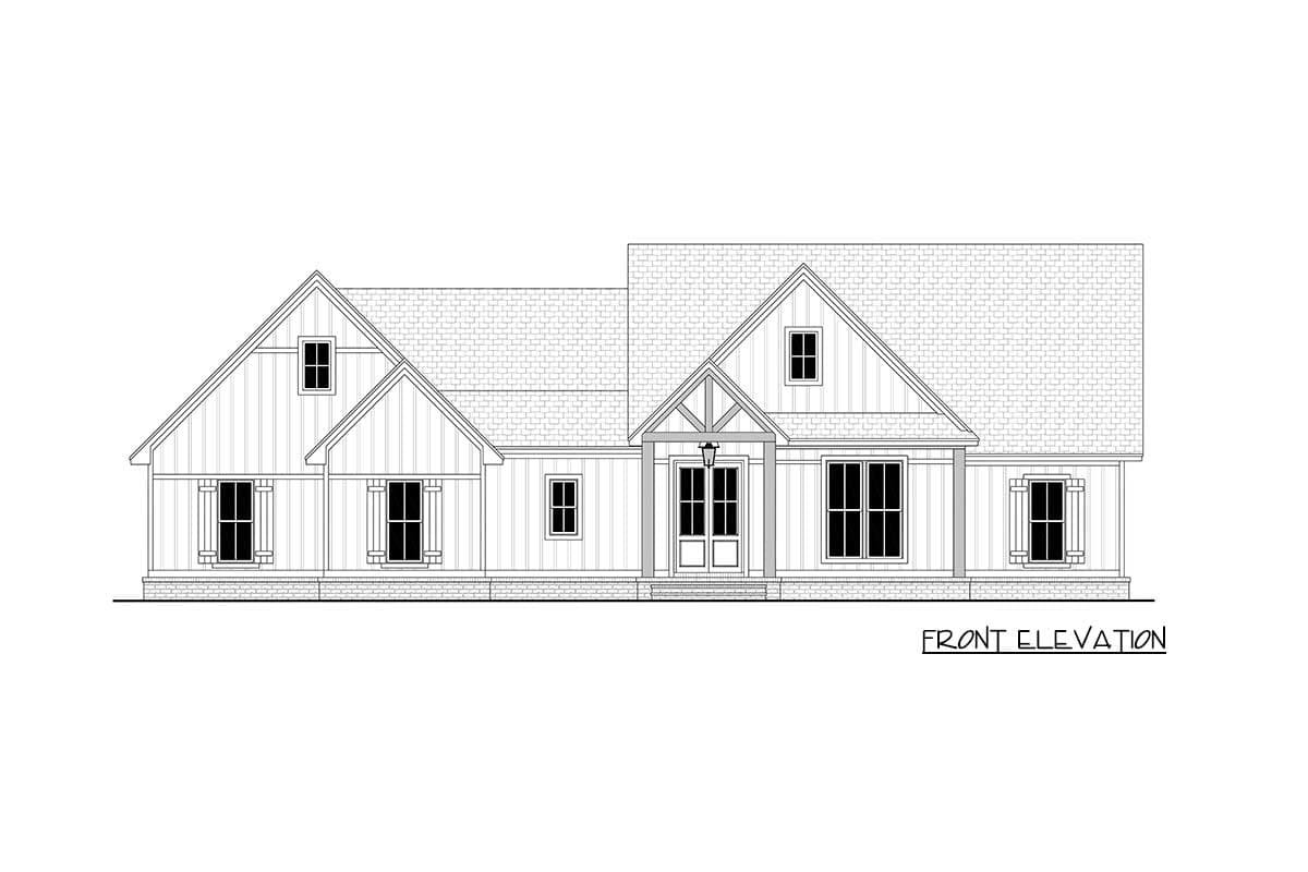 Plan 51905HZ: New American Farmhouse with Flex Bedroom or Home Office and Oversized 2-Car Garage - Image #30 - Craftsman, Farmhouse, New American