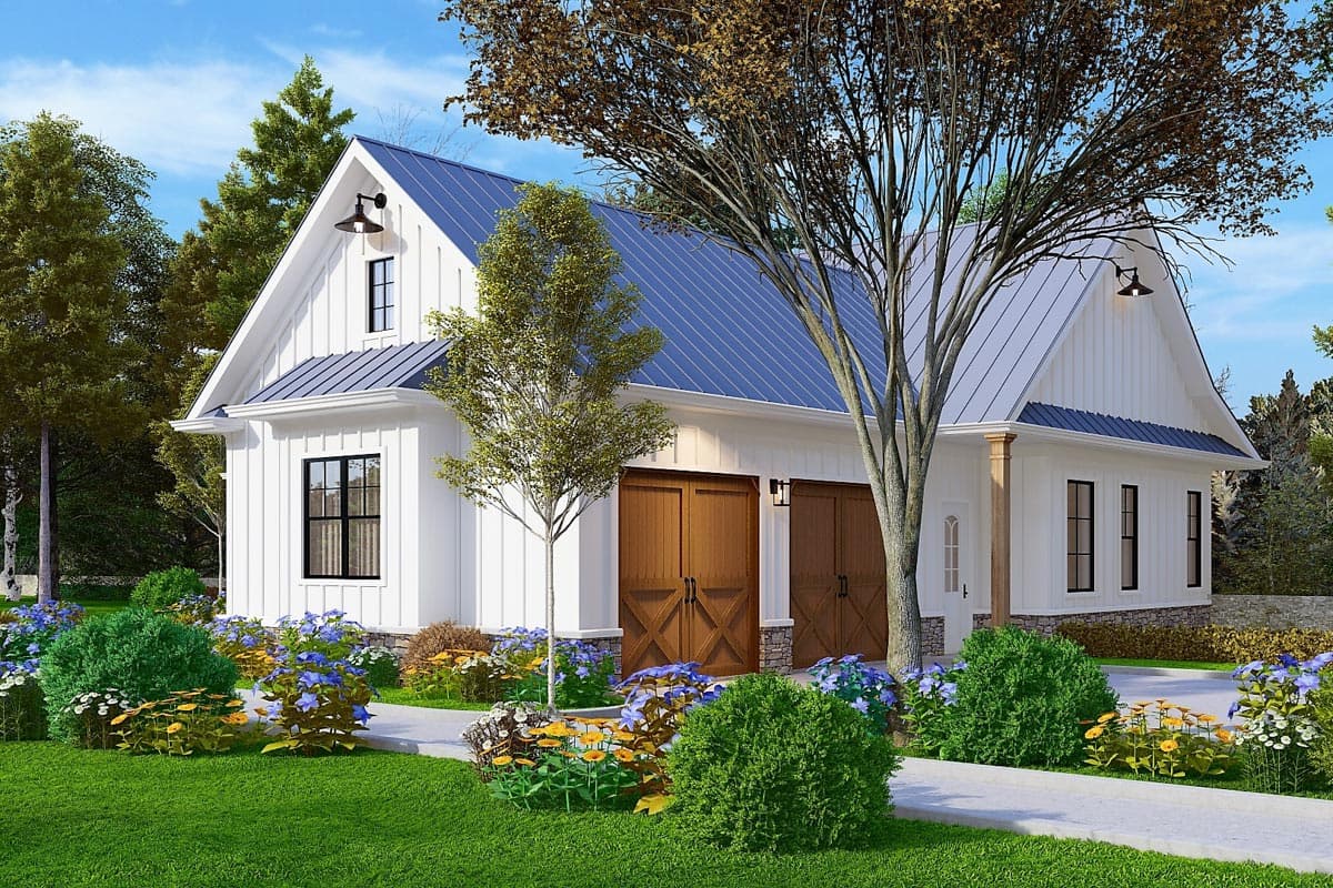 Plan 25764GE: 3-Bedroom New American Home Plan with Vaulted Rear Covered Porch - 2064 Sq Ft - Image #4 - Country, Craftsman, New American, Ranch, Rustic