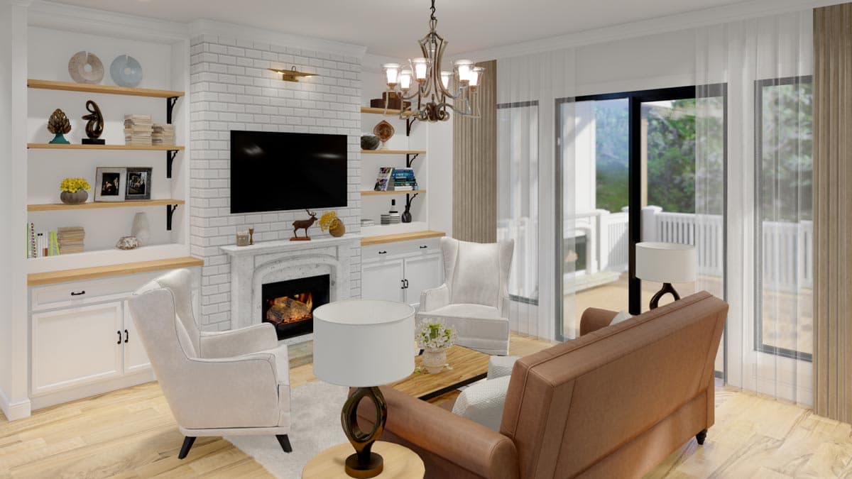 Plan 25764GE: 3-Bedroom New American Home Plan with Vaulted Rear Covered Porch - 2064 Sq Ft - Image #7 - Country, Craftsman, New American, Ranch, Rustic