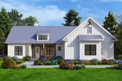 3-Bedroom New American Home Plan with Vaulted Rear Covered Porch - 2064 Sq Ft