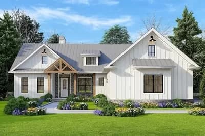 Country Farmhouse Plan with 3 Beds and Lower Level Expansion - 1800 Sq Ft
