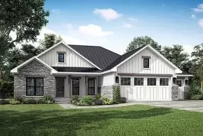 Modern Rustic Ranch Home Plan Just Under 1500 Square Feet