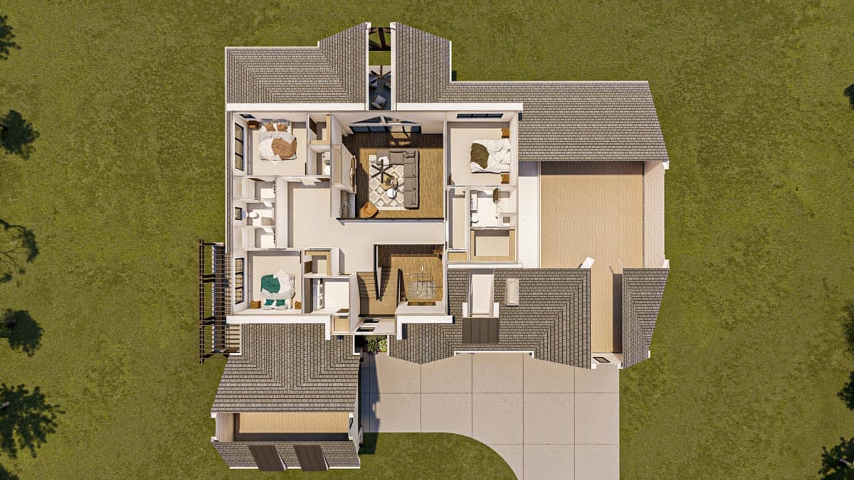 Plan 623094DJ: Lake House Plan with 2 Laundry Rooms and 2 Separate Garages - Image #15 - Country, Craftsman, New American, Transitional