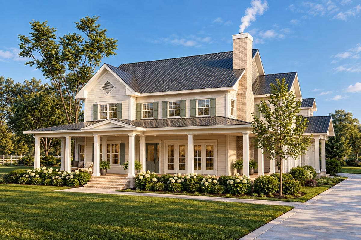 Plan image - 871019JEN:Family-friendly Farmhouse Plan with Wraparound Porch and Upstairs Bonus