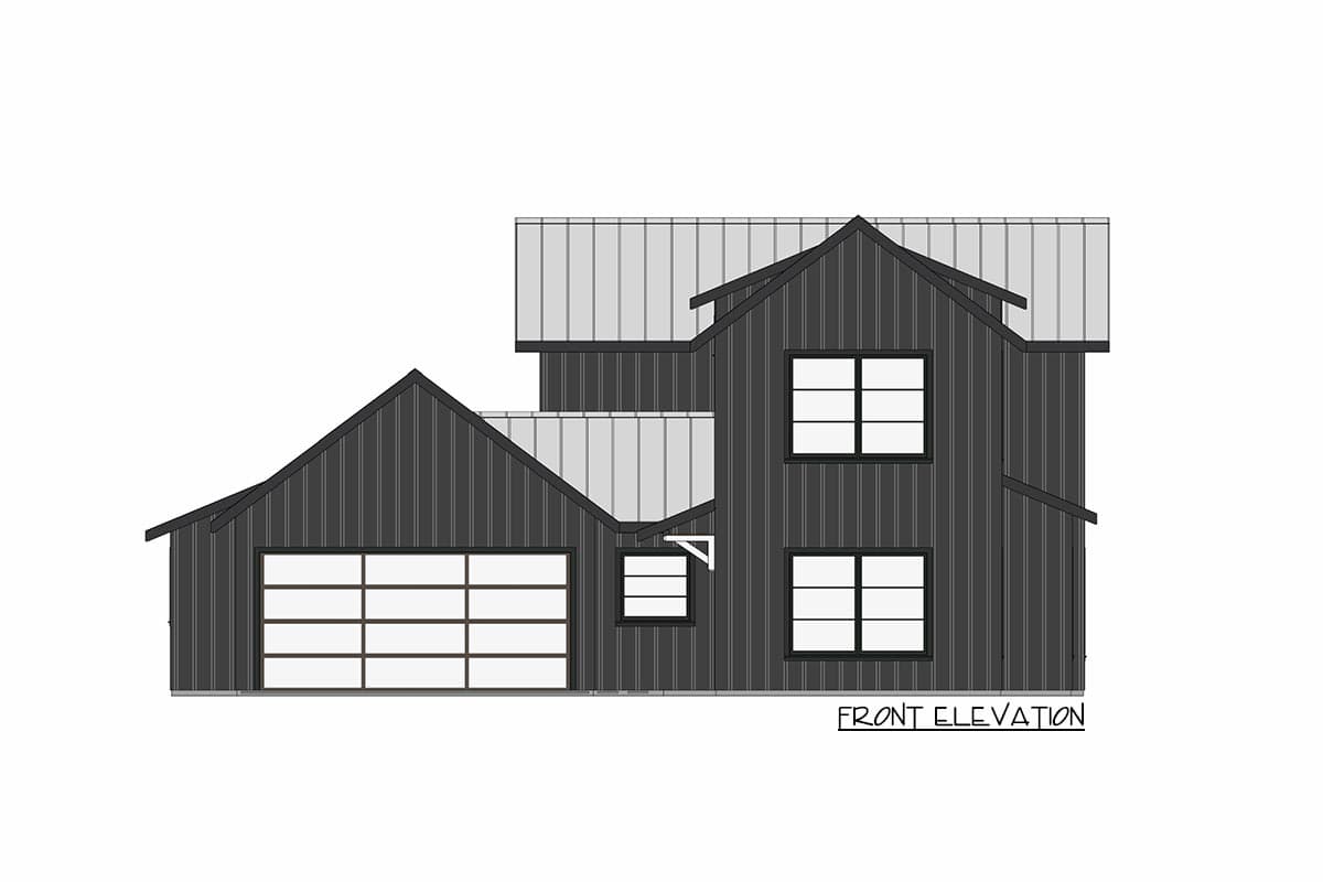 Plan 150012HRP: Barn-like Modern Home Plan with Upstairs Master Suite and a Garage Shop - Image #7 - Contemporary, New American, Scandinavian