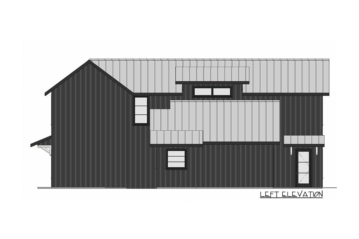 Plan 150012HRP: Barn-like Modern Home Plan with Upstairs Master Suite and a Garage Shop - Image #8 - Contemporary, New American, Scandinavian