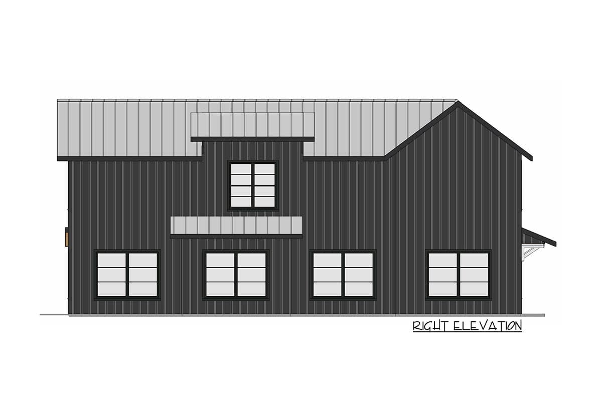 Plan 150012HRP: Barn-like Modern Home Plan with Upstairs Master Suite and a Garage Shop - Image #10 - Contemporary, New American, Scandinavian