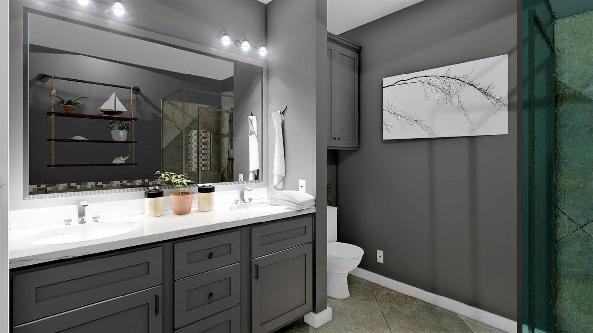 Plan 2542DH: Country Home Plan with 6'-Deep Front Porch and 8'-Deep Rear Porch - 1615 Sq Ft - Image #7 - Cottage, Country, Farmhouse, Ranch, Rustic, Southern, Traditional