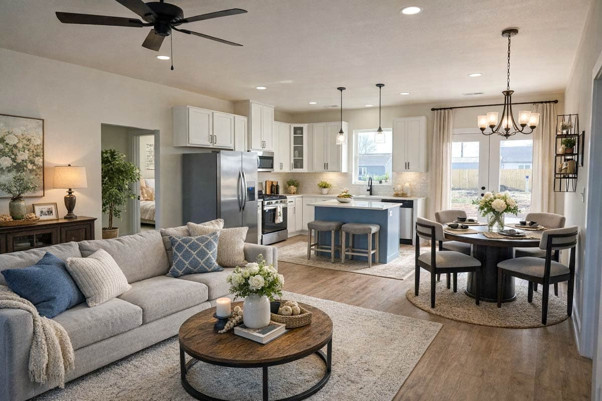 Plan 2543DH: New American Ranch with 3 Bedrooms and No Wasted Space - 1311 Sq Ft - Image #4 - Country, Craftsman, Modern Farmhouse, New American, Ranch, Traditional
