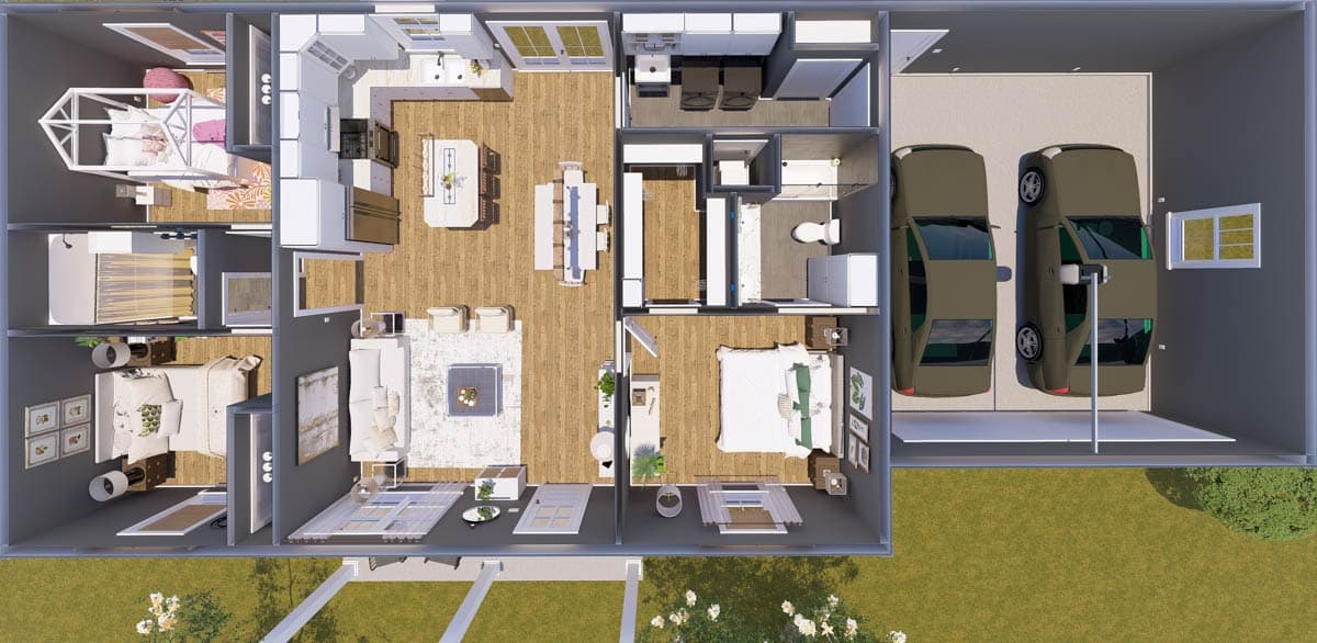 Plan 2543DH: New American Ranch with 3 Bedrooms and No Wasted Space - 1311 Sq Ft - Image #15 - Country, Craftsman, New American, Ranch