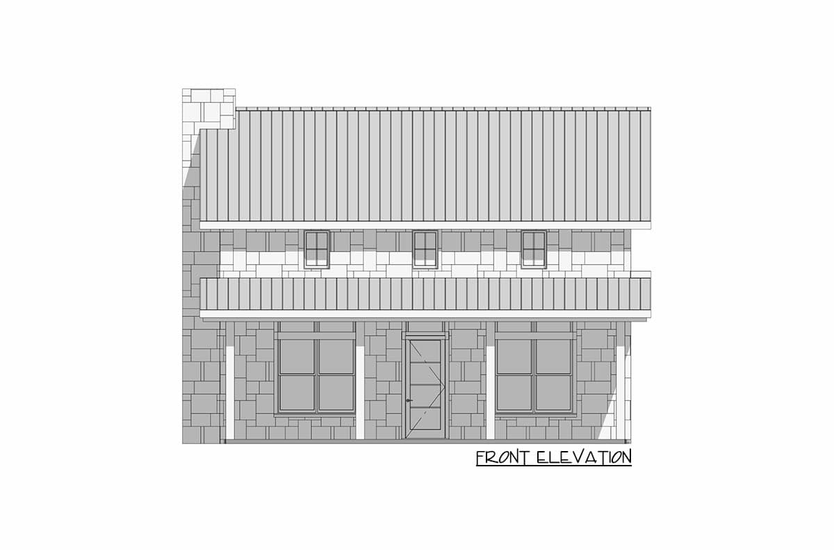 Plan 150013HRP: Exclusive 1-Bed Farmhouse Cottage Plan with High Ceilings - Image #7 - Cottage, Country, Farmhouse, Rustic, Traditional, Vacation