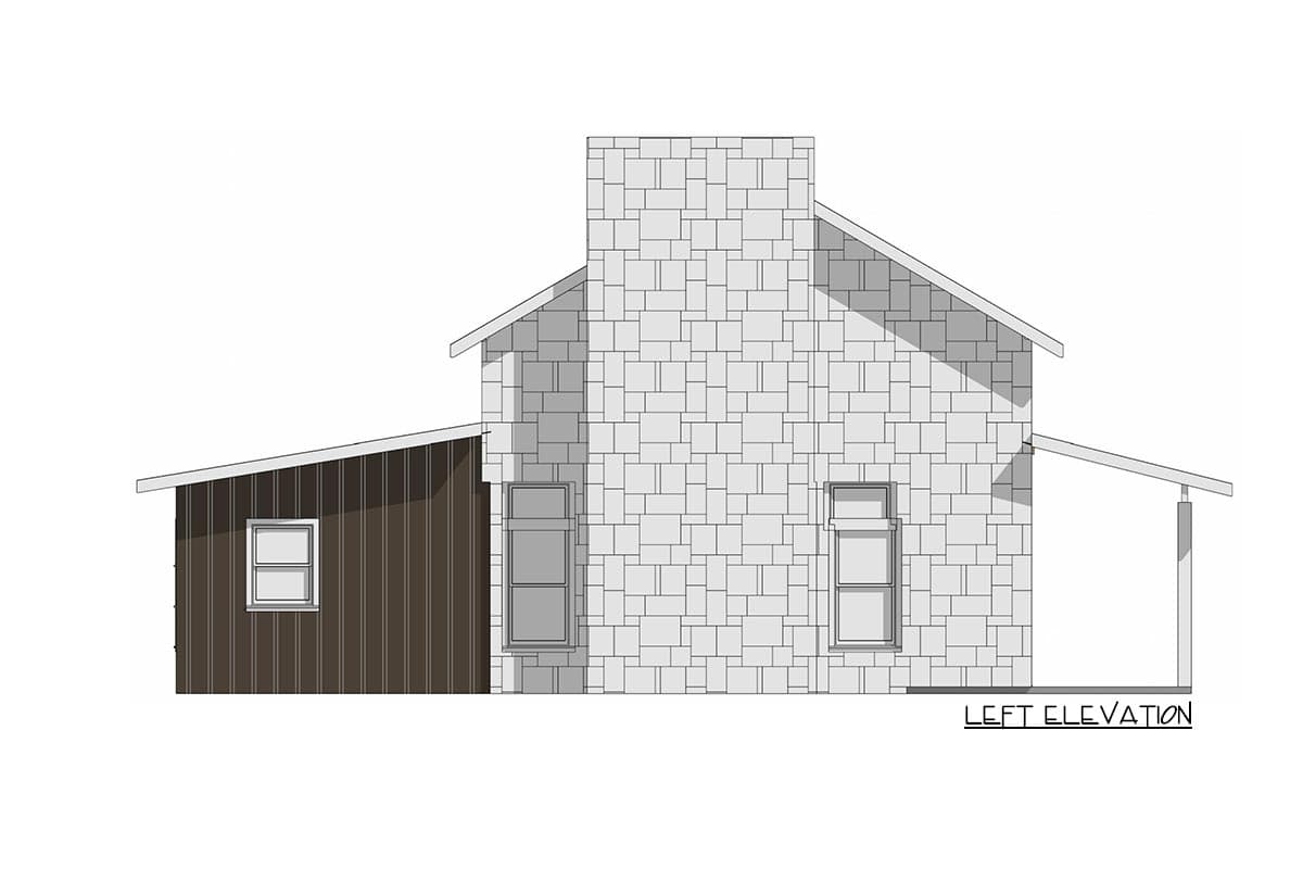 Plan 150013HRP: Exclusive 1-Bed Farmhouse Cottage Plan with High Ceilings - Image #8 - Cottage, Country, Farmhouse, Rustic, Traditional, Vacation
