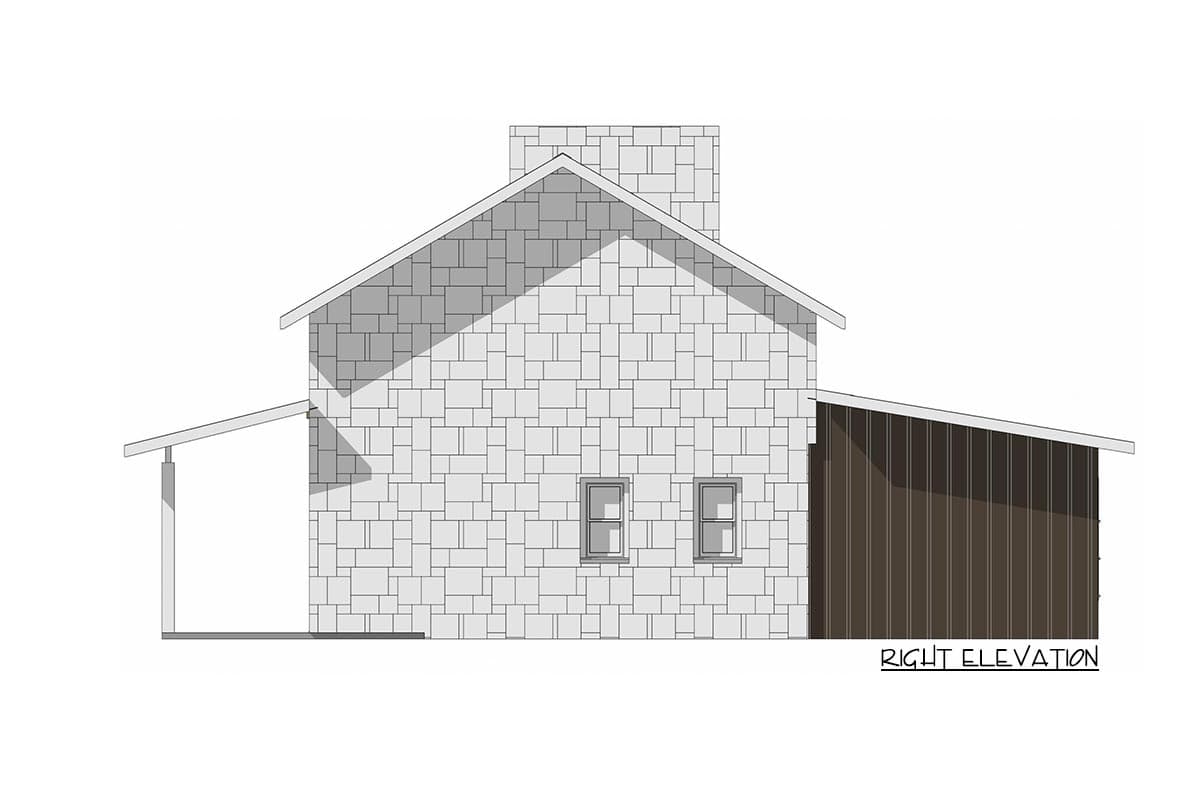 Plan 150013HRP: Exclusive 1-Bed Farmhouse Cottage Plan with High Ceilings - Image #10 - Cottage, Country, Farmhouse, Rustic, Traditional, Vacation