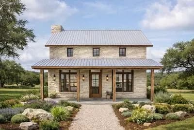 Exclusive 1-Bed Farmhouse Cottage Plan with High Ceilings