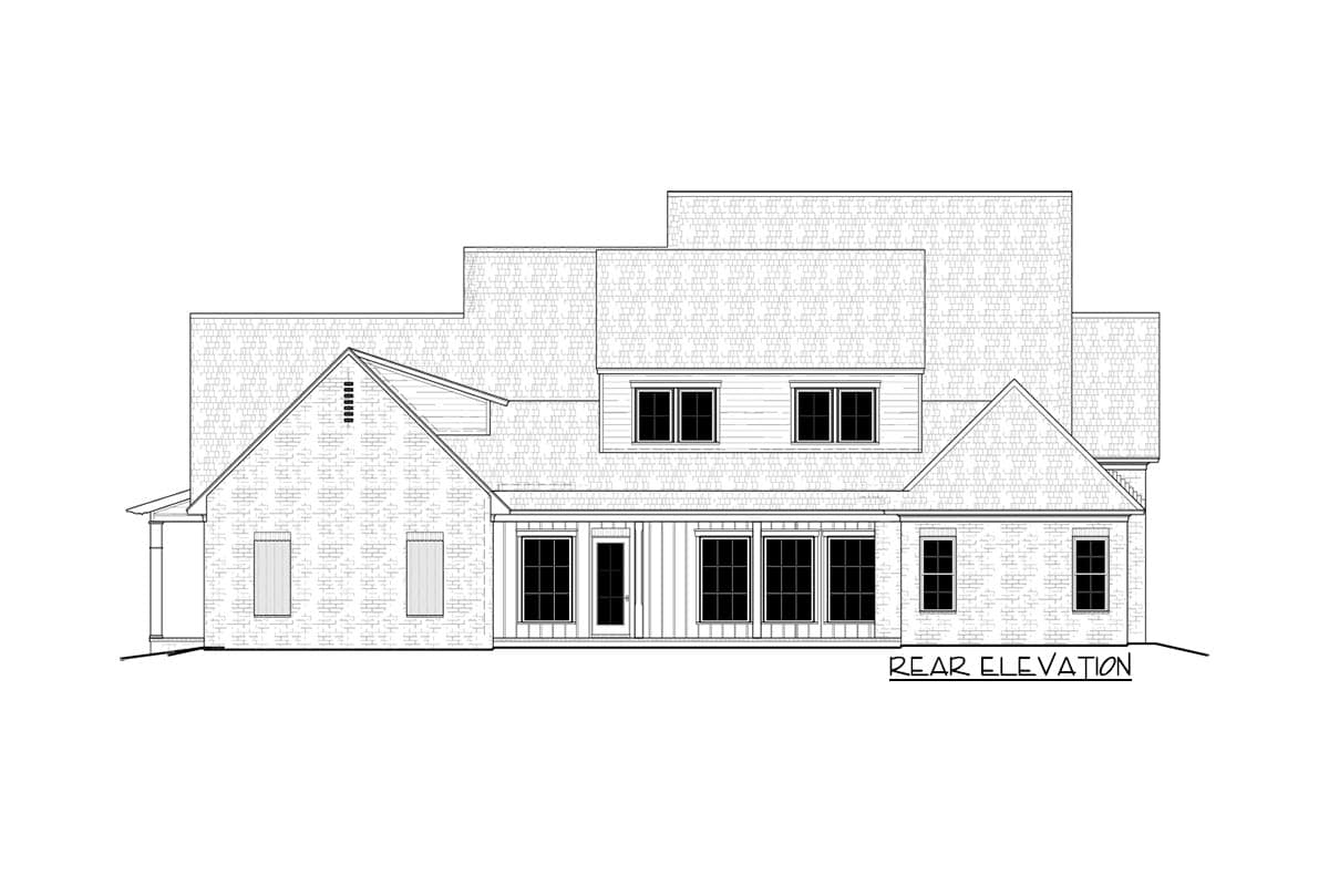 Plan 510223WDY: Rustic Farmhouse with Six-timbered Front Porch and a Touch of Brick - Image #4 - Country, Farmhouse, Modern Farmhouse, Rustic, Traditional
