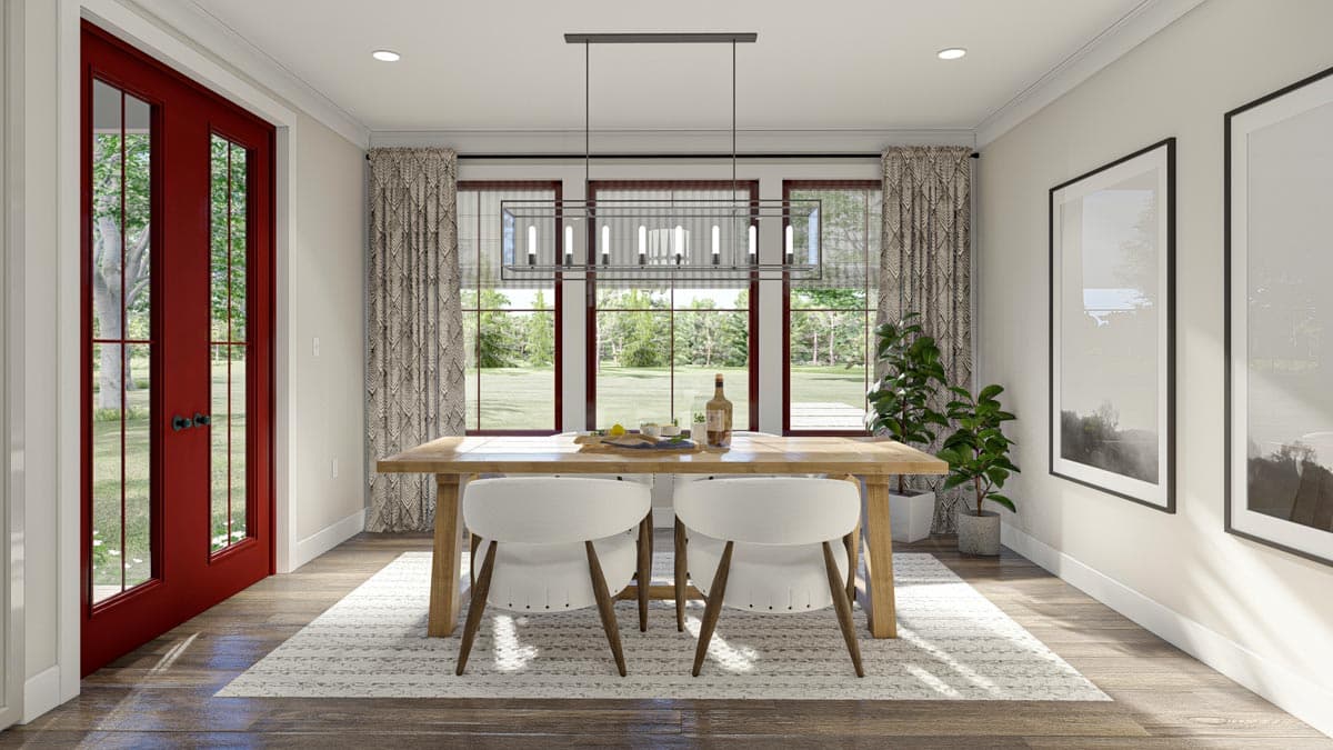 Plan 623095DJ: Contemporary Lake House Plan with Dogtrot Breezeway to Window-Filled Rec Room - 1773 Sq Ft - Image #12 - Cottage, Modern Farmhouse, New American, Vacation