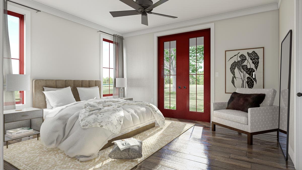 Plan 623095DJ: Contemporary Lake House Plan with Dogtrot Breezeway to Window-Filled Rec Room - 1773 Sq Ft - Image #13 - Cottage, Modern Farmhouse, New American, Vacation