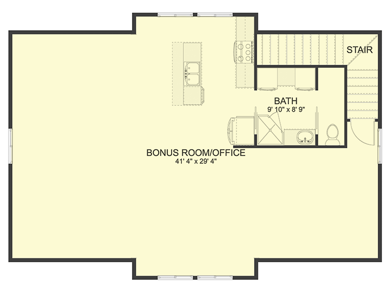 Plan 61279UT: Detached Garage with Drive-through RV Bay and Home Office Above - Floor Plan - 2nd Floor - Mountain, New American, Traditional