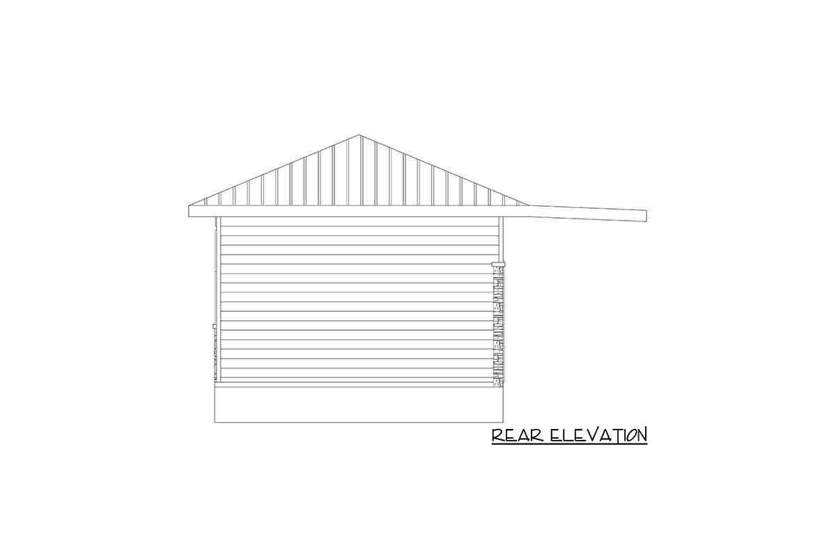Plan 61280UT: Hip Roof Pool House with Stone and Clapboard Exterior - Image #12
