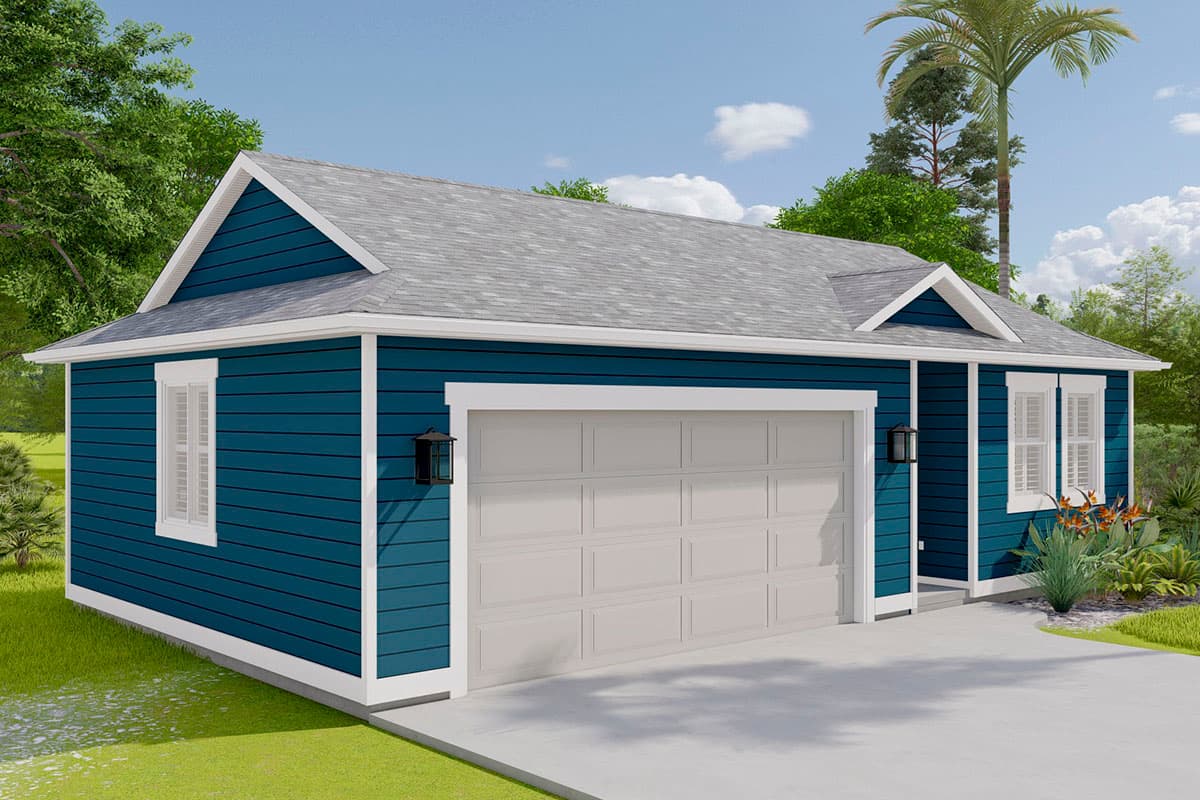 Plan 61281UT: Detached 2-car Garage with Home Office - Image #4 - Traditional