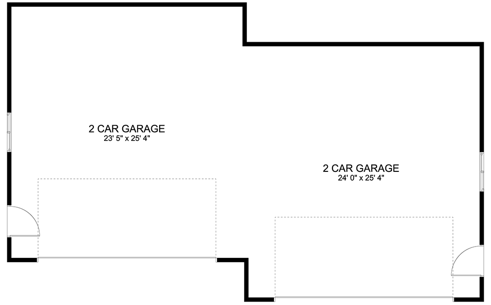 Plan 61282UT: Offset 4-car Garage with Stucco Exterior - Floor Plan - Main Level