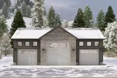 Rustic Contemporary RV Garage with Drive-through Bay