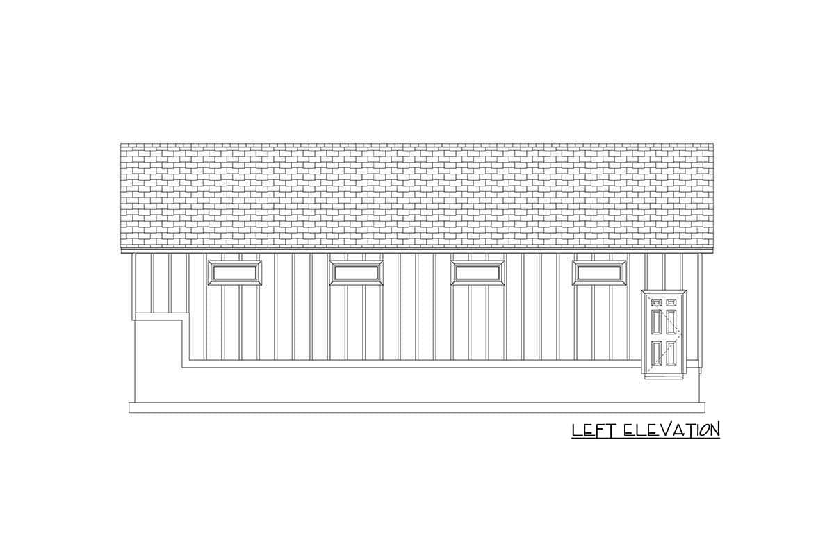 Plan 61285UT: 48-foot Deep 2-car Garage with Bathroom - Image #9 - Traditional