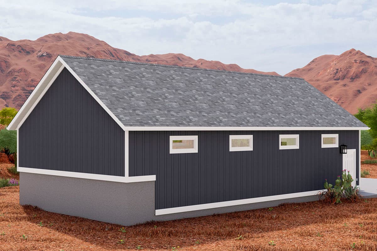 Plan 61285UT: 48-foot Deep 2-car Garage with Bathroom - Image #4 - Traditional