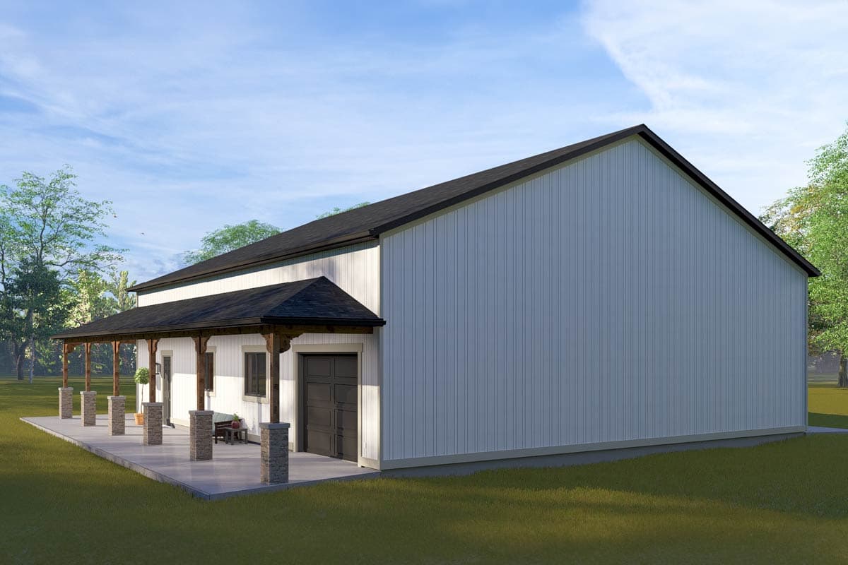 Plan 61286UT: 3000 Sq Ft 6-Car Garage with Front and Side Access - Image #4 - Country, Rustic