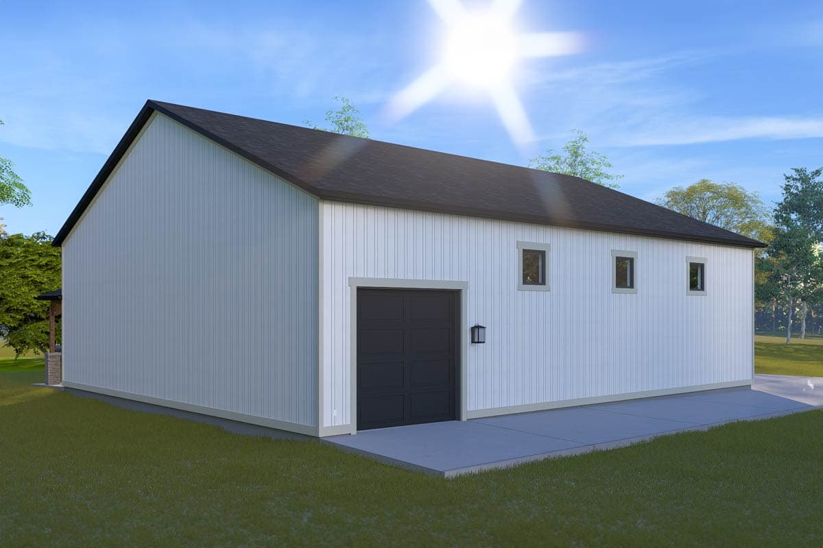 Plan 61286UT: 3000 Sq Ft 6-Car Garage with Front and Side Access - Image #5 - Country, Rustic