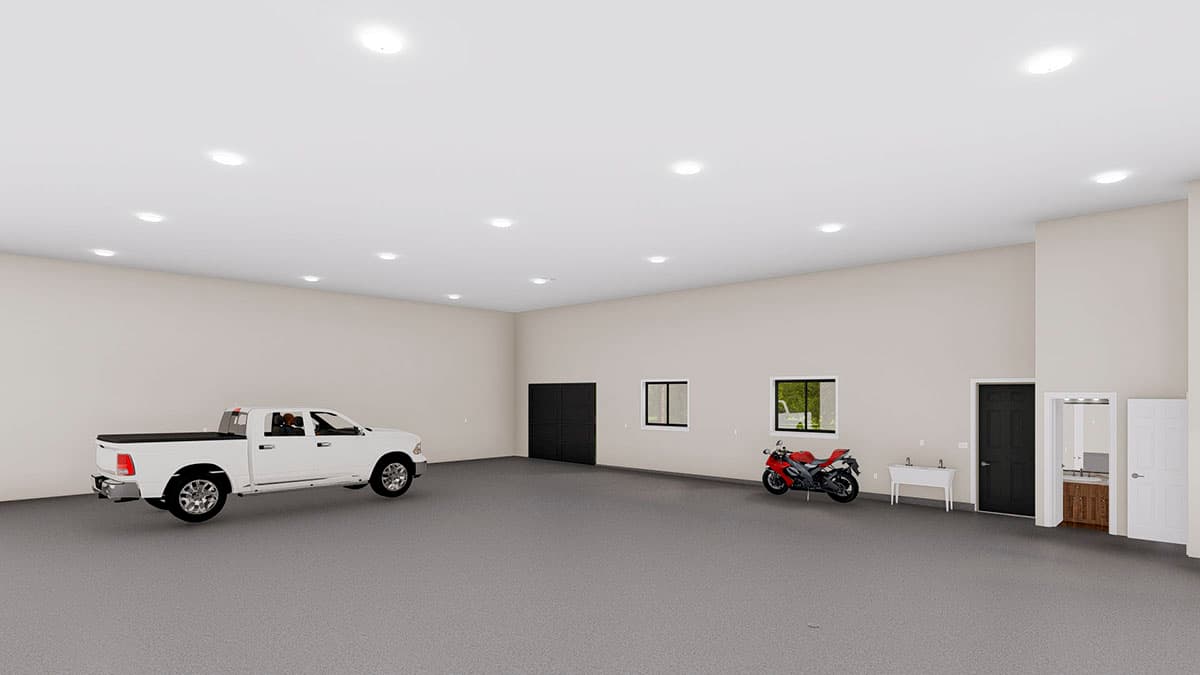 Plan 61286UT: 3000 Sq Ft 6-Car Garage with Front and Side Access - Image #6 - Country, Rustic