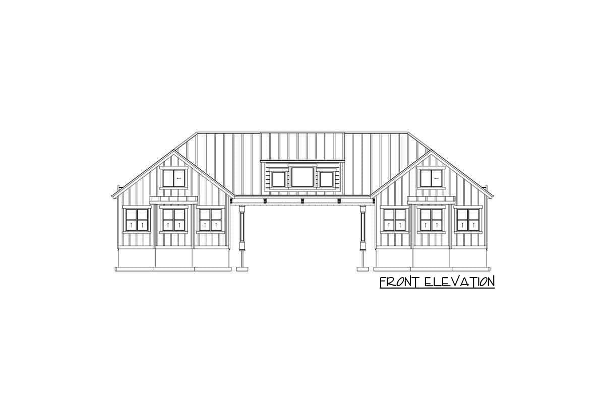 Plan 61288UT: 6-Car Garage with Bonus Space Bridging Matching 3-Car Components Together - Image #7 - Country, Craftsman, New American