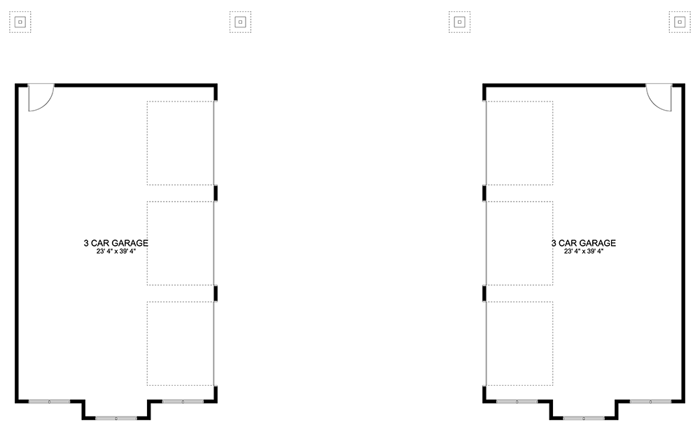 Plan 61288UT: 6-Car Garage with Bonus Space Bridging Matching 3-Car Components Together - Floor Plan - Main Level - Country, Craftsman, New American