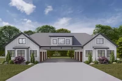 6-Car Garage with Bonus Space Bridging Matching 3-Car Components Together