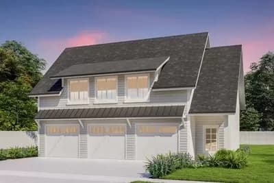  Carriage House Plan with 1-Bed Apartment