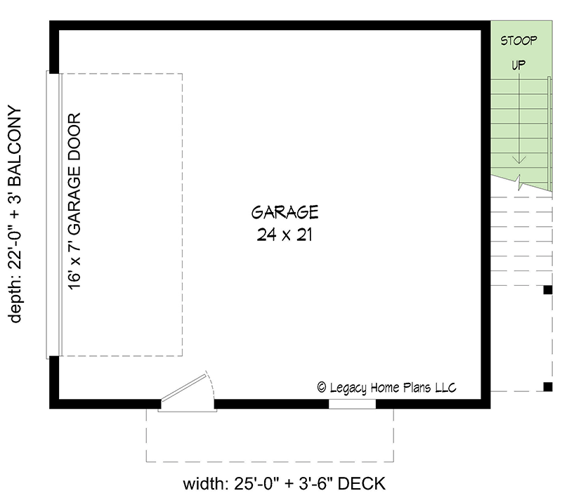 Plan 68968VR: Versatile Modern ADU House Plan with External Stairs - Floor Plan - Main Level - Carriage, Contemporary, Modern