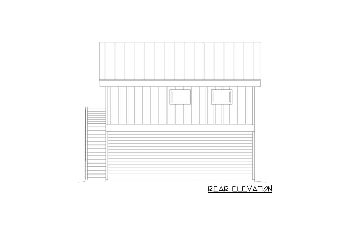 Plan 68968VR: Versatile Modern ADU House Plan with External Stairs - Image #4 - Carriage, Contemporary, Modern