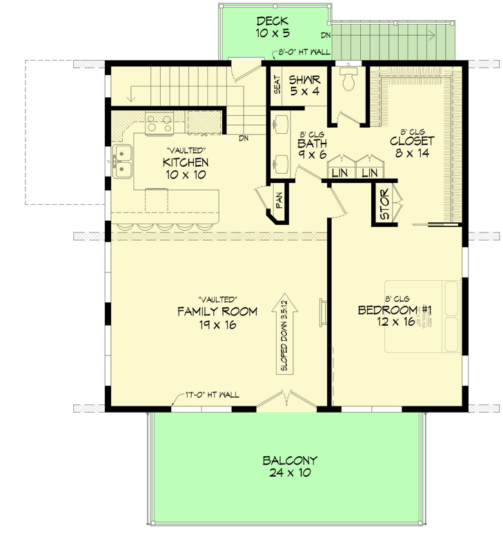 Plan 68970VR: Contemporary Mountain Home Plan with Rec Room, Gym and Ladder-Accessible Loft - Floor Plan - 2nd Floor - Coastal, Contemporary, Modern, Mountain