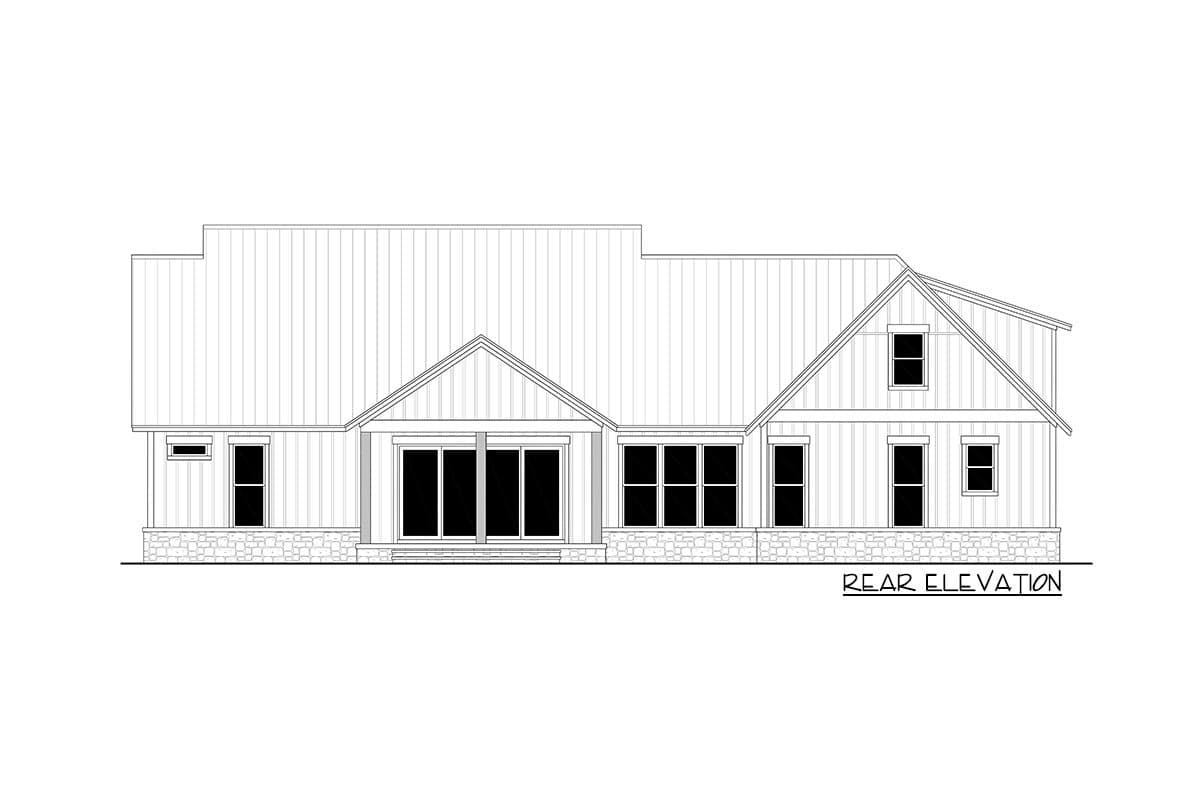 Plan 51909HZ: 4-Bed Hill Country Farmhouse with 8'-deep Front Porch, Home Office and Bonus Expansion - Image #8 - Country, Farmhouse, Hill Country, New American, Ranch, Rustic