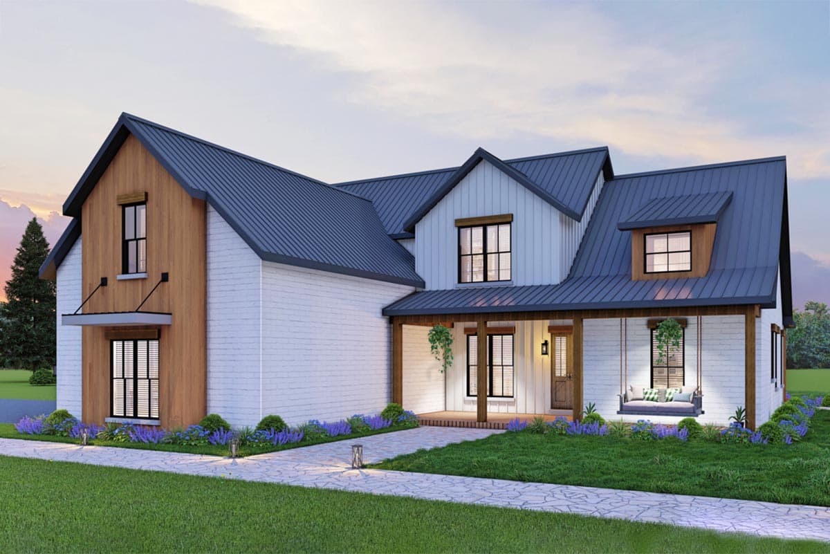 Plan 12070JL: New American Farmhouse Plan with Vaulted Open Floor Plan and a Quiet Home Office - Image #18 - Country, Farmhouse, Modern Farmhouse, New American, Traditional, Transitional