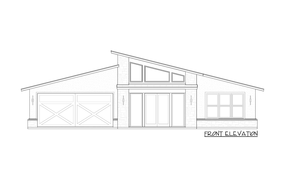 Plan 818003JSS: Modern Ranch House Plan with Vaulted Family Room - Image #4 - Contemporary, Hill Country, Modern, Northwest, Ranch