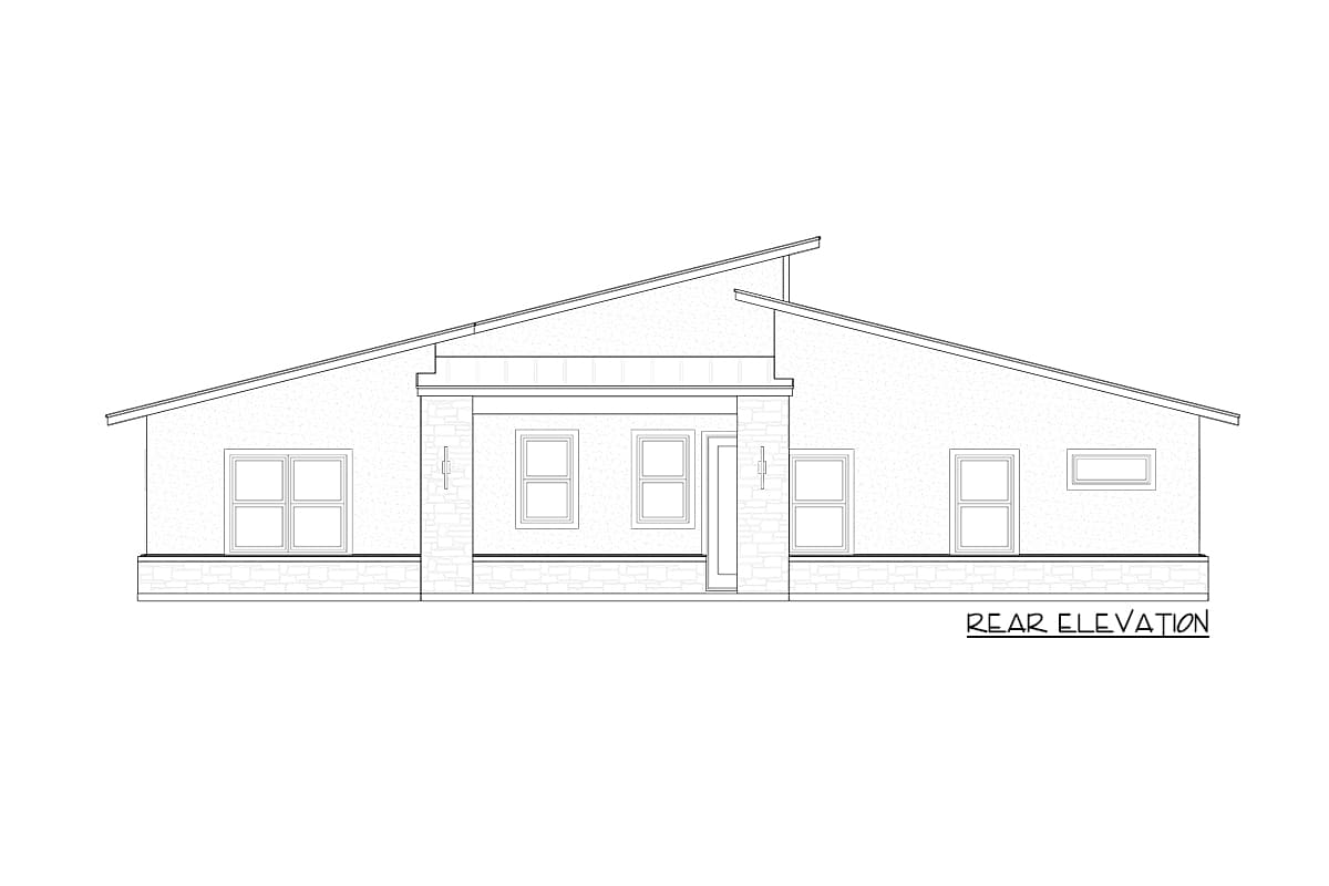 Plan 818003JSS: Modern Ranch House Plan with Vaulted Family Room - Image #6 - Contemporary, Hill Country, Modern, Northwest, Ranch