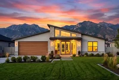 Modern Ranch House Plan with Vaulted Family Room