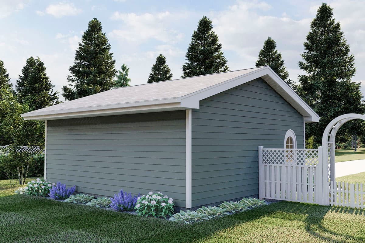 Plan 623101DJ: 2-car Garage or Workshop with a Single Garage Door - Image #4 - Country, Traditional