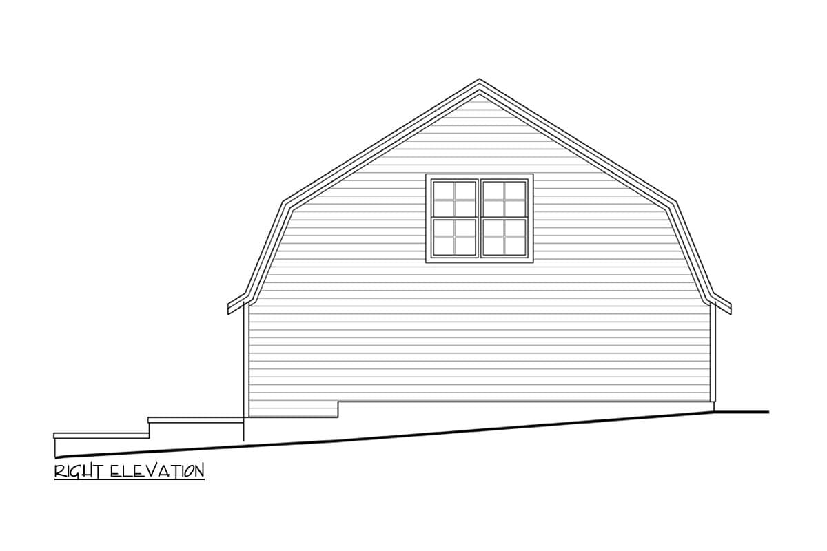 Plan 72340DA: Barn-like 3-Car 1560 Square Foot Garage Plan with Plentiful Storage Above - Image #4