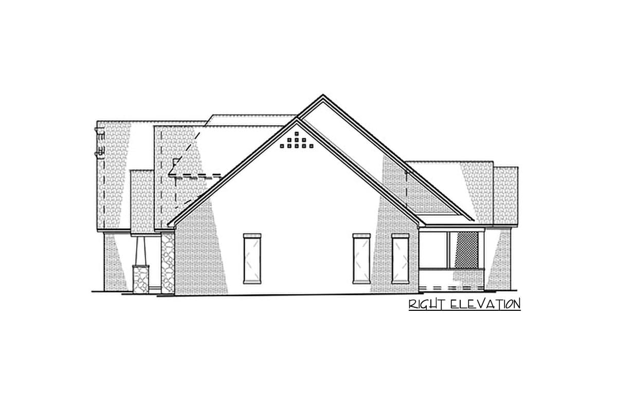 Plan 70764SND: Modern European 4-Bed House Plan with Home Office and Upstairs Bonus Expansion - Image #7 - European, French Country, Southern