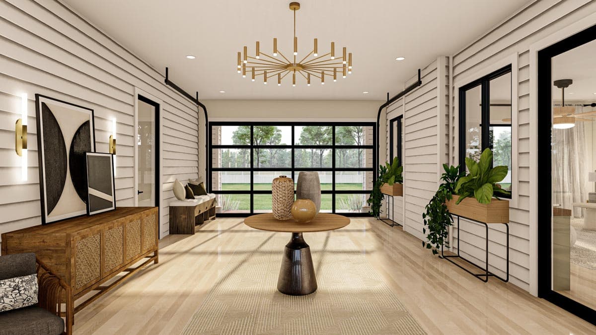 Plan 623103DJ: Country Home Plan with Central Dogtrot Accessible by Garage Doors - Image #5 - Cabin, Country, Farmhouse, Rustic, Southern