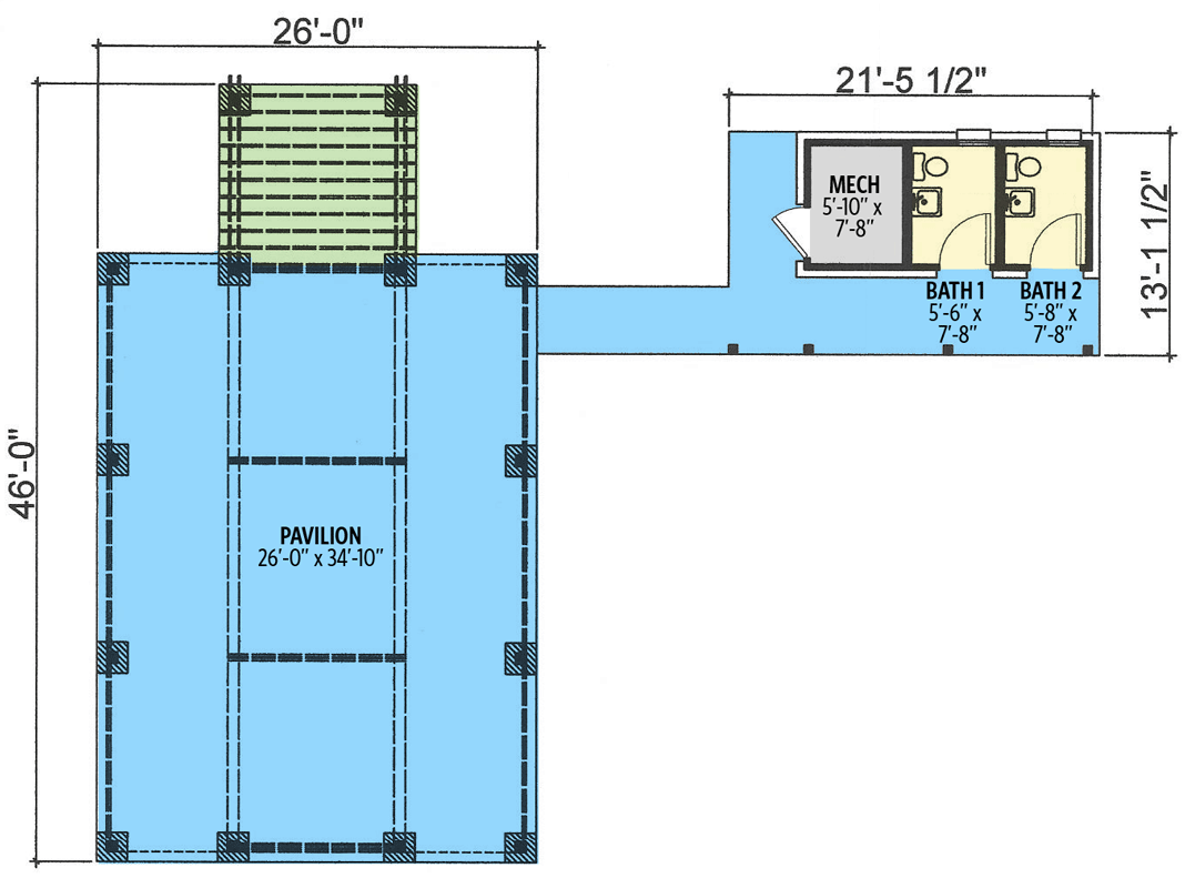 Plan 46073HC: Rustic Poolhouse or Outdoor Kitchen Pavilion - Floor Plan - Main Level - Rustic
