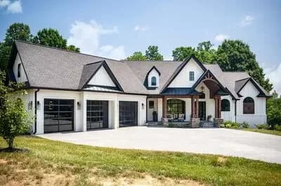 Contemporary Craftsman House Plan with Angled Garage and Optional Lower Level - 3813 Sq Ft